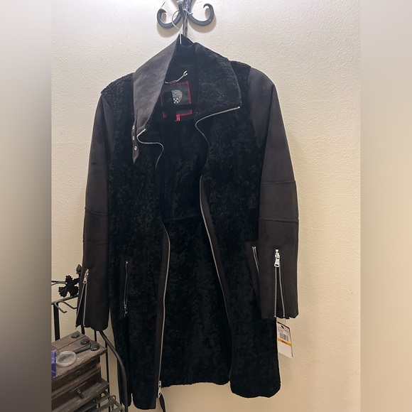 Vince Camuto Jackets & Blazers - NWT Rare Vince Camuto Black Suede Black Coat Small
